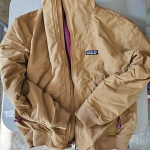 Patagonia Tan Jacket with Purple Lining